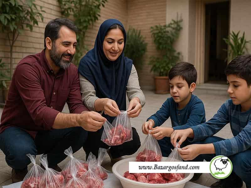 تقسیم کردن گوشت قربانی